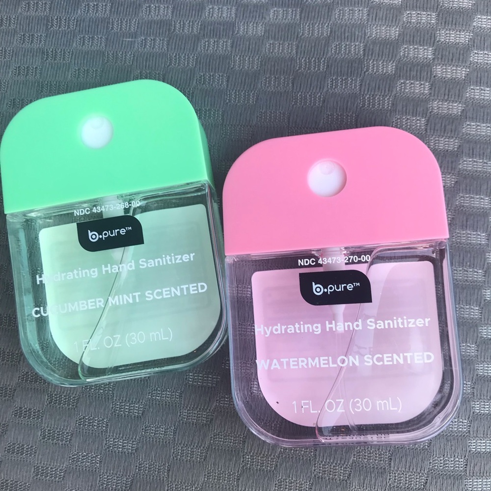 B Pure Cucumber Mint and Watermelon Spring Scents Set Hand Sanitizer Spray